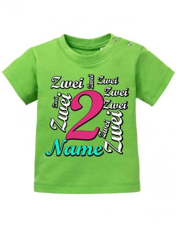 Zwei 2 Mehrfach Mit Wunschname Mädchen - Baby T-Shirt