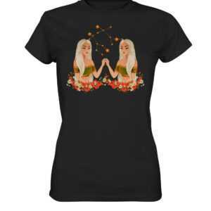 Zwillinge Sternzeichen Sternbild Astrologie Tierkreiszeichen T Shirt T-Shirt Tshirt Frauen Damen Premium