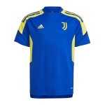 adidas Juventus Turin Trainingsshirt Kids Blau Gelb