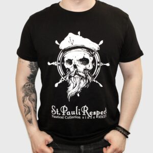 st. Pauli Respect, T-Shirt 100% Baumwolle, Totenkopf, Skull, Kapitän, Captain