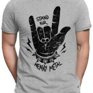 stand For Heavy Metal Black - Herren Fun T-Shirt Bedruckt Small Bis 4xl Papayana