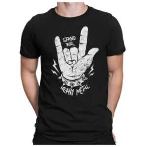 stand Up For Heavy Metal - Herren Fun T-Shirt Bedruckt Small Bis 4xl Hardrock Papayana