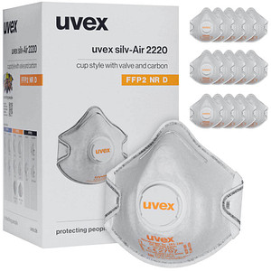 15 uvex Atemschutzmasken silv-Air classic 2220 FFP2 DIN EN 149:2001