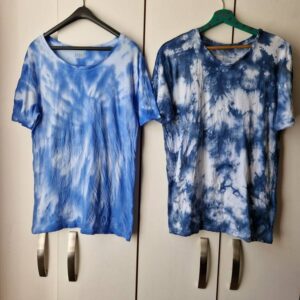 Batik T-Shirt/Hippie Oberteil Blaue T-Shirts