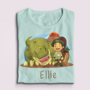 Dinosaurier T-Shirt, Geburtstagshirt, Geschenk Für Kinder, Mädchen, Individuelles Shirt, Personalisiert, Schulkind, Kindergarten