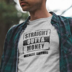 Gitarrist T-Shirt, Out Of Money, Stoner, Rock, Musiker, Gitarre, Musik-Shirt, Old School, Retro, Bandlife, Gitarrenspieler, Geschenk