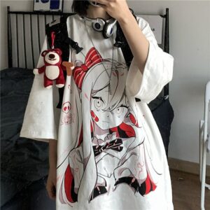 Harajuku Oversized T Shirt | Anime Print, Grafik T-Shirt, Lose T-Shirts, Egirl Kleidung