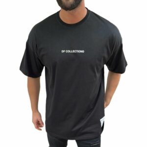 Herren T-Shirt Oversize Shirt ' DF COLLECTION' Long-Shirt Tee Sommer Shirt Modern Mode Fashion für Herren S Schwarz