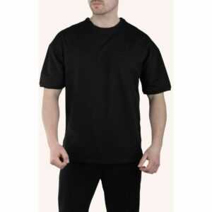 Herren T-Shirt Oversize Sommer Shirt Long-Tee Basic Shirt Premium TS5011 2XL Schwarz - Megaman
