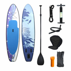 SUP Board Surfboard Aufblasbar Stand Up Paddle Boards 305*76*15cm, Rucksack - Paddling Board Blau und weiß Mit Sitz - Tolletour