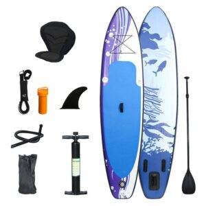 SUP Board Surfboard Aufblasbar Stand Up Paddle Boards 305*76*15cm, Rucksack - Paddling Board Blau und weiß Mit Sitz - Vingo