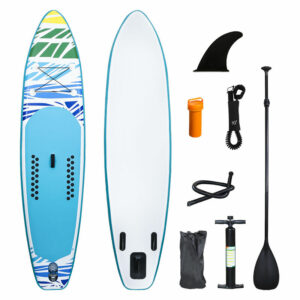 SUP Board Surfboard Aufblasbar Stand Up Paddle Boards 320*76*15cm, Rucksack - Paddling Board Grün und weiß - Vingo