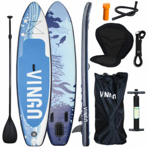 SUP Board,Surfboard Aufblasbar Stand Up paddle 305cm, Rucksack - Paddling Board Blau und weiß Mit Sitz - Tolletour