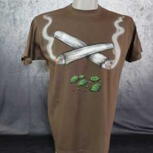 Smoke High - T-Shirt/Handbemalt , Unikat Größe L Fruit Of The Loom