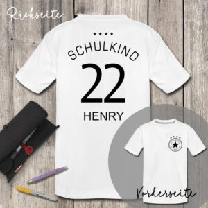 T-Shirt Zu Einschulung Im Trikot-stil Und Mit Wunschname - Schulkind 2022