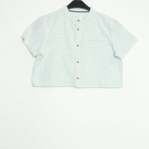 Upcycling T-Shirt Blau M | Crop Top Cropped T-Shirt Shirt Sommer Outfit Vintage Style 70Er 80Er 90Er