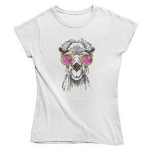 Damen T-Shirt -Cool camel in weiss XL (42)