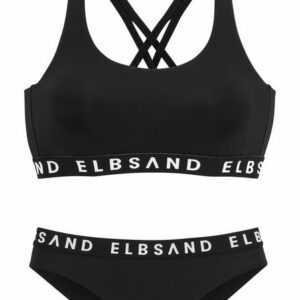 Elbsand Bustier-Bikini mit kontrastfarbenen Schriftzügen