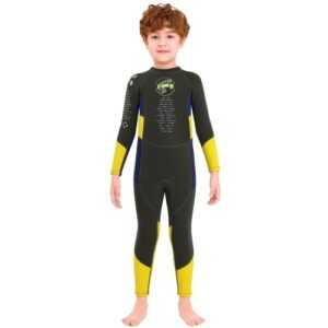 Jungen Neoprenanzug Langarm Tauchbadeanzug mit Sicherheitsreißverschluss Schnelltrockneter einteiliger Surfanzug für Wassersport
