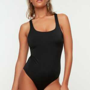 Trendyol Collection Badeanzug Schwarz Unifarben für Damen - 34
