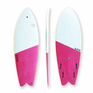 YUYO - Nachhaltig - TURBOT Retro-Fish Surfboard - 5'6 x 20 3/4" x 2 5/8" (Länge x Breite x Dicke) - aus recycelten und natürlichen Materialien