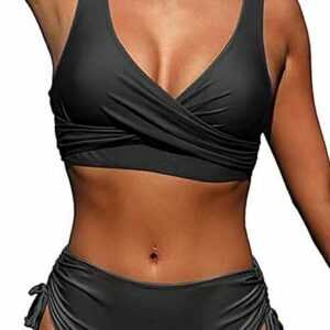 AcserGery Brustmaske "Damen-Bikini-Sets Rückenfreie Bikini-Sets mit hoher Taille Eleganter zweiteiliger sexy Bikini mit seitlichem Kordelzug und abnehmbaren Brustpolstern", 1-tlg.