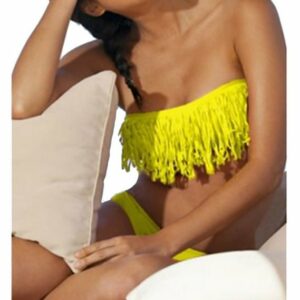 Banana Moon Bügel-Bikini-Top "BANANA MOON Westo Squaw Bandeau-Bikini-Oberteil süßer Damen Leinen-Schwimm-Mode Bademode Grün"