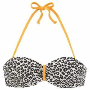 Buffalo Bügel-Bandeau-Bikini-Top "Kitty", mit Animalprint und kontrastfarbenen Details