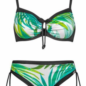 CHARMLINE Bügel-Bikini "Splendid Nature" (1 St) mit Formbügel, Bikini-Set mit Palmblätter-Muster auf weichem Piquè-Stoff, erhältlich in Gr. 40 - 44 C D E