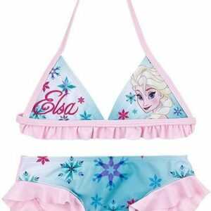 Disney Frozen Bandeau-Bikini "FROZEN Die Eiskönigin Mädchen Kinder Bikini 2 Teile Mädchenbadeanzug Gr.128 + 140 ca.6 7 8 9 10 11 12 Jahre"