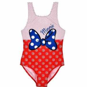 Disney Minnie Mouse Badeanzug "MINNIE MOUSE Badeanzug Mädchen Schwimmanzug Blau und Rot Einteiler mit Punkten Gr.98 104 116 128"