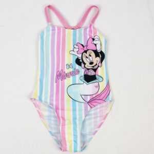 Disney Minnie Mouse Badeanzug "Minnie Meerjungfrau Mädchen Bademode", Gr. 104 bis 134, Bunt gestreift