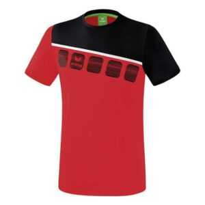 Erima 5-C T-Shirt Kinder rot/schwarz/weiß 1081902 Gr. 128
