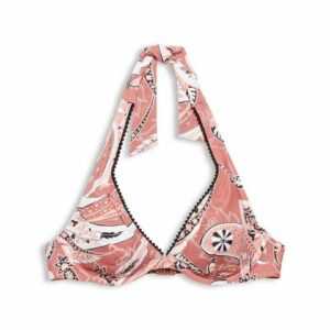 Esprit Bügel-Bikini-Top "Recycelt: Neckholder-Top mit Paisley-Print"