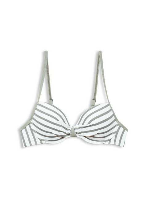 Esprit Bügel-Bikini-Top "Recycelt: wattiertes Top mit Streifen"