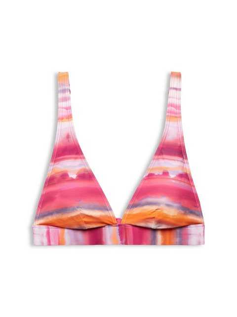 Esprit Bustier-Bikini-Top "Recycelt: wattiertes Top mit Batik-Print"
