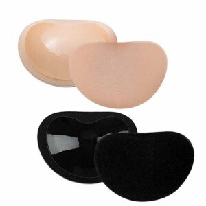 Favson BH-Einlagen "2 Paar BH Insert Pads (Schwarz + Hautfarbe) Silikon Enhancer Push-up Bra Einlagen Brust-Vergrößerung für Badeanzug und Bikini" (2 Paar)