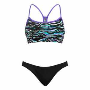 Funkita Bustier-Bikini "Swim Crop Top Oil Slick + Hipster Brief Still Black" mit 50+ UV-Schutz