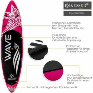 KESSER SUP-Board, Stand Up Paddleboard Aufblasbar Set Premium Surfboard Wassersport 6 Zoll Dick Komplettes Zubehör 130kg