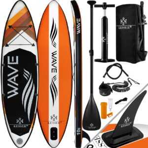 KESSER® Aufblasbares SUP Board Set Stand Up Paddle Board Premium Surfboard Wassersport 6 Zoll Dick Komplettes Zubehör 130kg