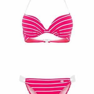 KangaROOS Push-Up-Bikini "Kangaroos Damen Marken-Push-Up-Bikini, pink-weiß, A-Cup"