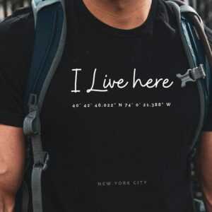 Lexington T-Shirt, I Live Here Tee, Gps Coordinates T-Shirt, Special Location Gift, Unisex Ultra Cotton Tee