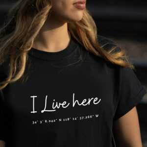 Long Beach T-Shirt, I Live Here Tee, Gps Coordinates T-Shirt, Special Location Gift, Unisex Ultra Cotton Tee
