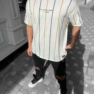 Megaman Jeans Oversize-Shirt "Herren T-Shirt Oversize Shirt Long-Shirt Tee Sommer Shirt Gestreift Modern Mode Fashion"