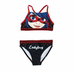 Miraculous - Ladybug Bustier-Bikini "Ladybug Kinder Bademode Mädchen Schwimmanzug" Gr. 104 bis 128, Rot oder Schwarz