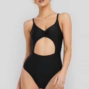 NA-KD Swimwear Neckholder-Badeanzug mit Cut-out-Details - Black