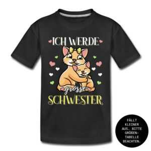 Personalisiert Große Schwester T-Shirt | Geschwistershirt Ich Werde Große Schwangerschaft Verkünden Geschenk Mit Namen Katze
