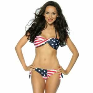 Samegame Bandeau-Bikini "Bandeau-Bikini Set mit USA Flaggenmuster Damen Bikinitop und Slip"
