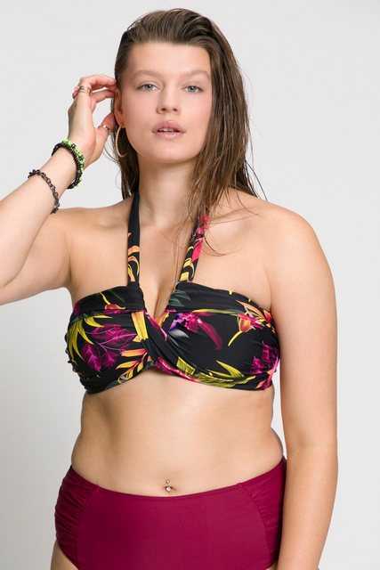 Studio Untold Bustier-Bikini "Bikini-Top Tropical Print Softcups Neckholder"