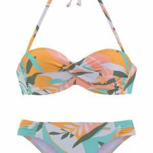 Sunseeker Bügel-Bandeau-Bikini mit Blätterdruck